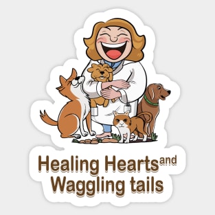 healing hurts and waggling tails Sticker